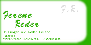 ferenc reder business card